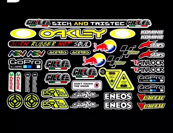 防水反射　バイクステッカー　ヘルメットステッカー　レーシングステッカー　MOTO MotoGP　レッドブル Redbull stickers 　デカール..