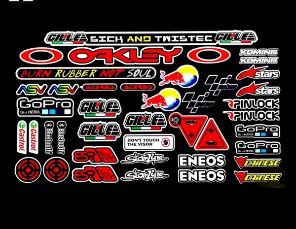 防水反射　バイクステッカー　ヘルメットステッカー　レーシングステッカー　MOTO MotoGP　レッドブル Redbull stickers 　デカール