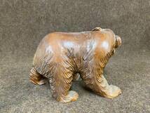 80 a3 MR060417-02／木彫り 熊 彫刻 一刀彫 クマ 木製 木工品 和室 吠え熊 レトロ オブジェ インテリア コレクション_画像5