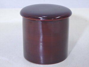 ★状態良好！【金輪寺 茶器】木製漆器　溜内黒　直径7×高さ7cm　茶道具