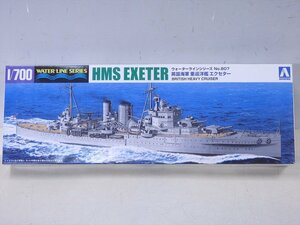 ★未使用　アオシマ【プラモデル 英国海軍 重巡洋艦 エクセター】1:700　ウォーターラインシリーズ　No.807 ミリタリー　未組立