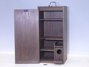 ★茶器 収納に！【大きめ 桑 短冊箱】金具は銅製　サイズ：25.5×19.5×高さ55cm　茶道具