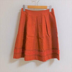 X676　SunaUna　スーナウーナ　オレンジ　スカート　38　【メ便】