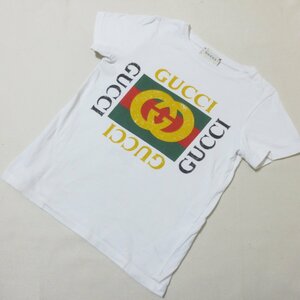 BM101　GUCCI　グッチ　チルドレンズ　ホワイト　ロゴ　GG　プリント　半袖　Tシャツ　5　キッズ　子供服　110cm　イタリア製　【