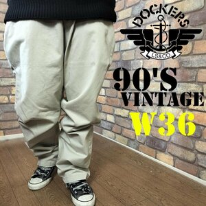 BP2-811 [175 см. Нормальная фигура] 90-х годов старый предмет [Dockers Dockers] Винтажные хлопчатобумажные брюки [W36 Men XL] Chino Pan Work