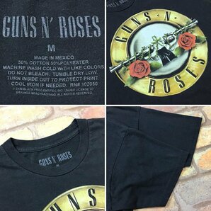 ME12-033★USA直輸入★美品★【GUNS N' ROSES】 オフィシャル バレットロゴ Tシャツ【メンズ M】ブラック バンドT ロックT サークルロゴの画像4