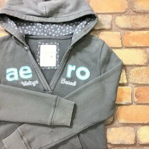 SD10-667★特価品★訳あり★USA買付品★【AEROPOSTALE エアロポステール】Vネック パーカー【レディース M】灰 スウェット トレーナー 古着