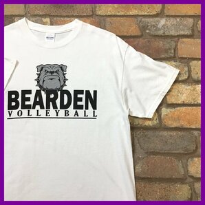 ME11-087★アメリカ直輸入★状態良好★【Bearden High School】白×黒 半袖 カレッジ Tシャツ【メンズ M】USA古着 GILDAN スポーツの画像6