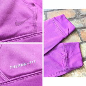 ME5-671★USA正規品 美品【NIKE THERMA-FIT ナイキ】JUST DO IT ロゴ フーディー【レディース XL】紫 パーカー トレーナー サーモフィットの画像6