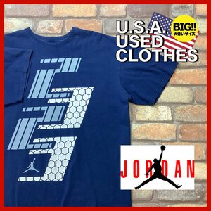 ME12-134★USA古着★メキシコ製【AIR JORDAN】ジャンプマン 23 ナンバリング Tシャツ【メンズ XXL】ネイビー BIGサイズ 良フェード NIKE