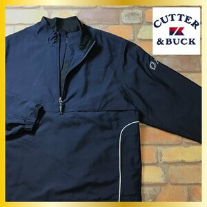 ME7-496★正規品&美品★高機能【CUTTER&BUCK カッター&バック】CB ウィンドテック ハーフジップ プルオーバージャケット【メンズ M】紺