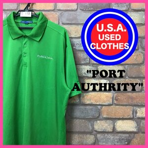 ME12-172★USA直輸入★良カラー【PORT AUTHORITY】Publix Serves 企業 刺繍ロゴ 半袖ポロシャツ【メンズ XL】グリーン ストリート アメカジ