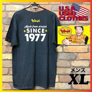 ME10-501★USA限定★美品【USAファストフード・Bojangles ボージャングルズ】プロモーション Tシャツ【メンズ XL】濃灰 大きいサイズ 半袖