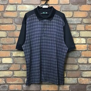 ME12-223★USA古着★オーバーサイズ【Ben hogan】チェック 袖切替 半袖ポロシャツ【メンズ 2XL】チャコールグレー ゴルフ ワーク アメカジの画像2