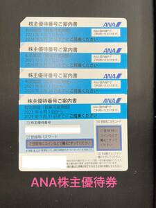 ANA株主優待券・4枚セット・有効期限:2024年5月31日まで