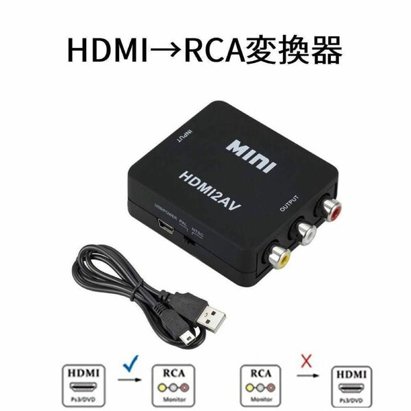 HDMI→RCA変換器　AVコンバーター