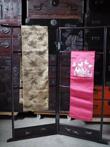 鶴デザインのアンティークな着物掛け 衣桁 昭和前期　古録展 送料別 Iサイズ　中古 品番K1979