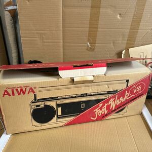 （N-69）昭和レトロ ラジカセ　aiwa　アイワ　cs-w55 ステレオラジオカセットレコーダー　ダブルラジカセ