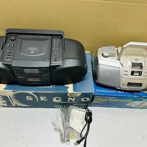 【MC7.1YR】1円スタート ラジカセまとめ 2点 HItachi FOUR SPEAKER CK-11 SHARP SEGNO QT-C300-BK CD ラジオカセットレコーダー 音楽機器の画像1