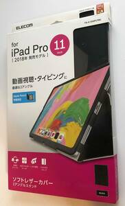 エレコム iPad Pro 11インチ 2018年モデル ソフトレザーカバー 2アングル ブラック TB-A18MPLFBK