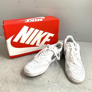 f001 H NIKE WMNS COURT VISION LOW スニーカー コートビジョン サイズ：26.5cm ホワイト WCD5434 111 ナイキ レディース