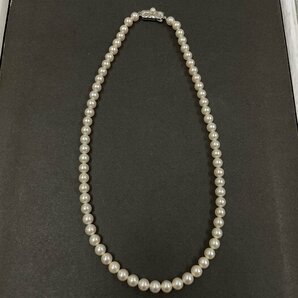 m002 H1(30) MIKIMOTO ミキモト 真珠ネックレス パール シルバー金具 silver刻印 長さ約43㎝ 珠約6.5mm 重さ約24.9g アクセサリーの画像2
