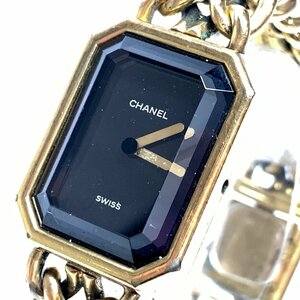 f001 Z4 CHANEL プルミエール 腕時計 SWISS PARIS PLAQUE OR G 20 M クオーツ 1987年 シャネル ゴールド色 電池切れ ジャンク