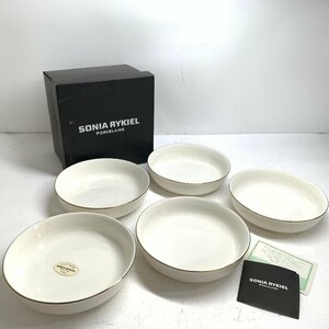 f001 N 未使用保管品 ソニアリキエル YAMAKA SONIA RYKIEL PORCELAINE リーニュ スープ＆スパゲッティ‐ SR-9010 皿 食器 深皿 5枚セット