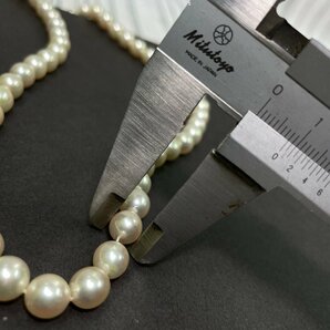 m002 H4(60) 真珠 ネックレス パール シルバー金具 silver刻印 長さ約44㎝ 珠約8mm アクセサリー 保管ケース付きの画像6
