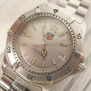 f002 Z1 beautiful goods TAG Heuer TAG HEUER Professional 200m WK1112 men's wristwatch QZ Date gray face battery replaced operation goods 