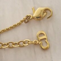 f002 Z1 クリスチャンディーオール Christian Dior アクセサリー ネックレス ラインストーン CDロゴ ゴールドカラー ネコポス385円_画像7