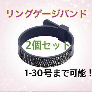 リングゲージ 2個セット 指輪 リングサイズ バンド 計測 日本標準規格 ベルト型 黒 贈物の画像1