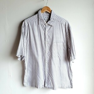 199◆Claiborne コットン 半袖シャツ sizeXL 総柄 柄シャツ USED ビッグサイズ オーバーサイズ キングサイズ