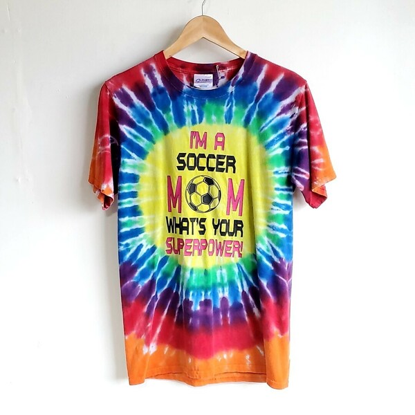 302◆PORT AND COMPANY タイダイ 半袖Tシャツ sizeS 中古 USED 古着 I’M A SOCCER ナンバリングT 18