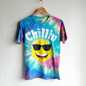 268◆TEE LUV タイダイ 半袖Tシャツ sizeS 中古 USED 古着 CHILLIN スマイル