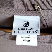 424◆メキシコ製 SIMPLY SOUTHERN 長袖 ロンT sizeM グレー系 中古 USED 古着 Tシャツ プリント_画像7