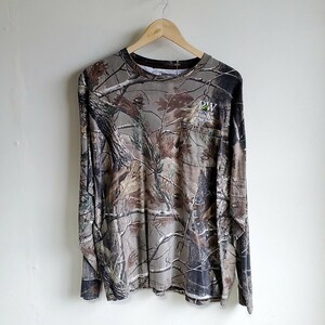 400◆RUSSELL OUTDOORS リアルツリー カモ柄 長袖 ロンT sizeXL 中古 USED 古着 Tシャツ 総柄 カモフラージュ