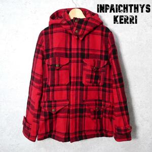 美品 Inpaichthys Kerri 2WAY メルトン CPOジャケット マッキーノコート 肉厚 タータンチェック柄 ウール ブルゾン 8ポケット ジップアップ