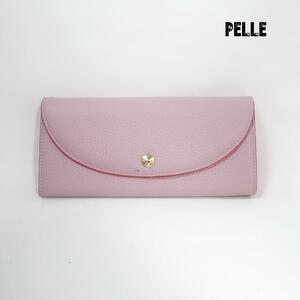 未使用 PELLE ペレ 長財布 サイフ 財布 小銭入れあり ピンク レザー マカロンキューブ 二つ折り レディース