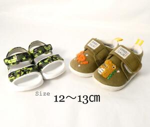  beautiful goods west pine shop 2 piece set baby sneakers sandals 12.13. camouflage touch fasteners green dinosaur character summer thing playing in water 