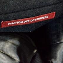 美品 COMPTOIR DES COTONNIERS コントワーデコトニエ 黒 ブラック ロングコート コート モヘヤ×アルパカ混 ヘリンボーン_画像9