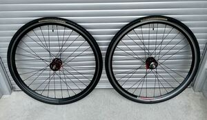 DURCUS ONE Master Track 完組ホイールセット NOVA TECH トラックハブ Panaracer GRAVELKING SK 700×26C ピスト グラベル BLUE LUG W-BASE