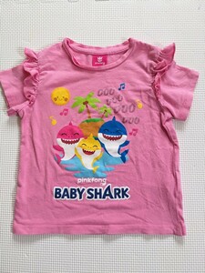 BABY SHARK Bay Be Shark футболка короткий рукав футболка tops Kids короткий рукав ребенок одежда короткий рукав розовый pinkfong б/у одежда текущее состояние продажа 