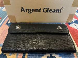 アージェントグリーム ArgentGleam Classic Long Wallet / ユリボタン 美品 ボタン ハトメ スライダー等はシルバー925製