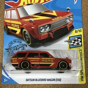 [D.146] DATSUN BLUEBIRD WAGON (510), MOMO, 赤, ベーシックカー【ホットウィール】