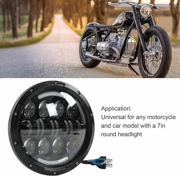 バイクヘッドライトLED 超高輝度 オートバイ 丸型 ヘッドライト 7インチ