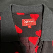 L シュプリーム　Heart 17ss rayon shirt ハート　半袖　シャツ　Tシャツ　　レーヨン 半袖シャツ supreme 黒　赤　ボックスロゴ　Box_画像2