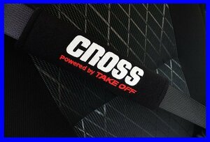 【TAKE OFF/テイクオフ】★CROSS SEAT BELT PAD/クロス シートベルトパッド ブラック（2個1set）SBP0020★シートベルトカバー 2インチ対応