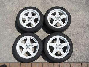 ★TRD Sports T3 RAYS 16インチ OF+45 PCD100 4H ホワイト 中古品