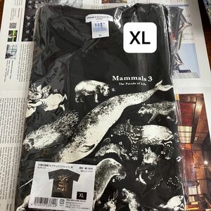 Tシャツ ブラック　ヒグチユウコ　大哺乳類展3 XL ギュスターヴ　ボリス雑貨店